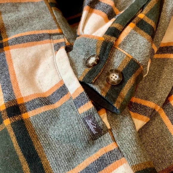 WOOLRICH Vintage Wool Button Down Shacket Shirt Jacket Lined Coat Plaid Winter - Picture 4 of 7